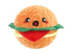 Interactief piepend hondenspeeltje – Food Party Hamburger