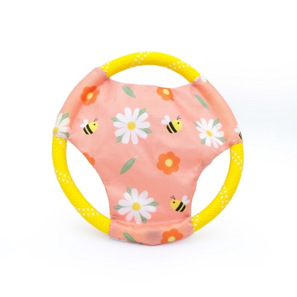 Sterke en duurzame frisbee voor honden gemaakt van bergbeklimmerstouw - Rope Gliderz Spring Daisy bij Kwispeltoys