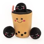 Zippy Burrow – Boba Milk Tea interactief hondenspeeltje voor kleine honden, ideaal voor mentale stimulatie