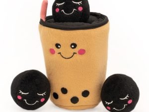 Zippy Burrow – Boba Milk Tea interactief hondenspeeltje voor kleine honden, ideaal voor mentale stimulatie