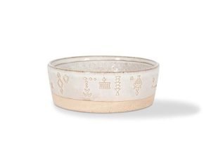 Fringe - Tribal Marks White Stoneware Pet Bowl S